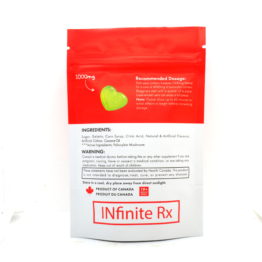 INfinite Rx Shroom Infused Large Heart Gummies Edibles Back Bag
