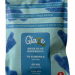 Glaze Gummies THC Sour Blue Raspberry Edibles 40mg (10 Pack Gummy)